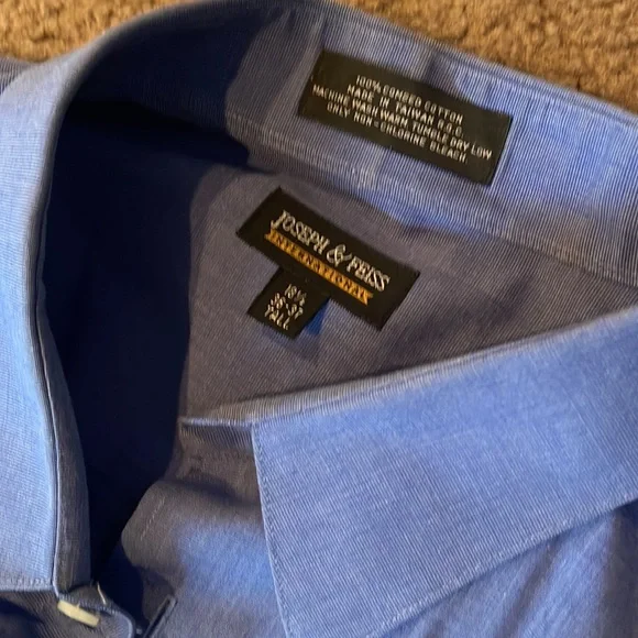 Joseph & Feiss Men’s Tall Dress Shirt in Blue. Neck 18.5” Sleeve 36/37” - Picture 2 of 2